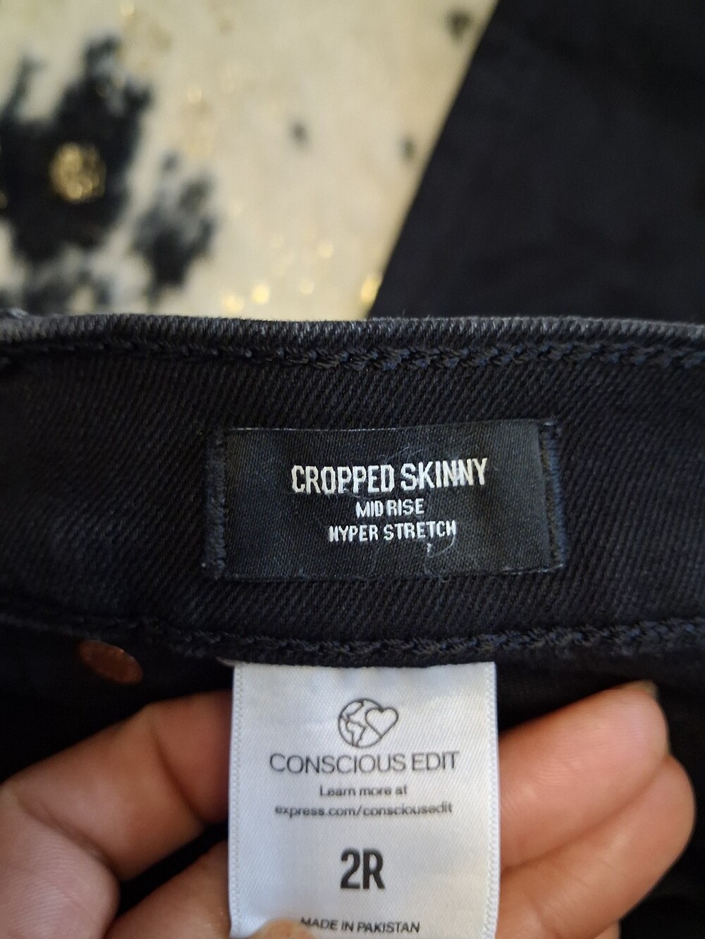 Express Black Skinny Cargo Jeans - Picture 2 of 8